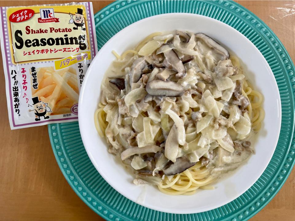 きのこのクリームパスタ　シェイクポテトシーズニングで色々味変♡